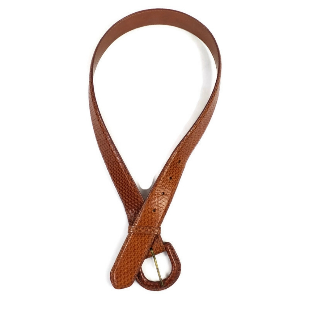 Zele Two Tone Brown Leather Belt Womens Medium 30"